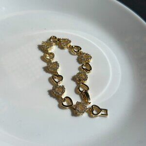 Love Locked Bracelet: 14k Gold-Filled Heart Link Tennis Style